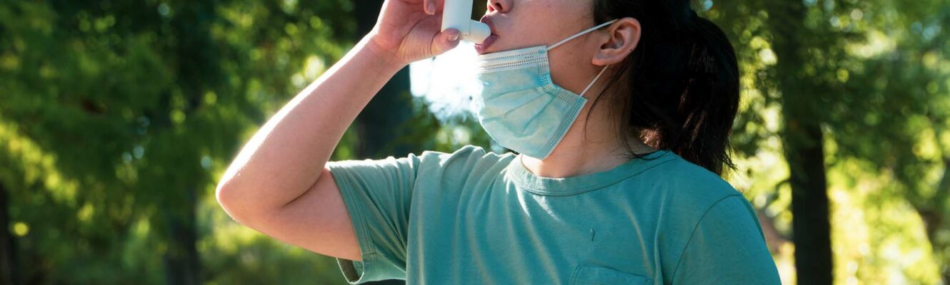Patient with Asthma inhaler