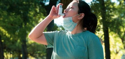 Patient with Asthma inhaler